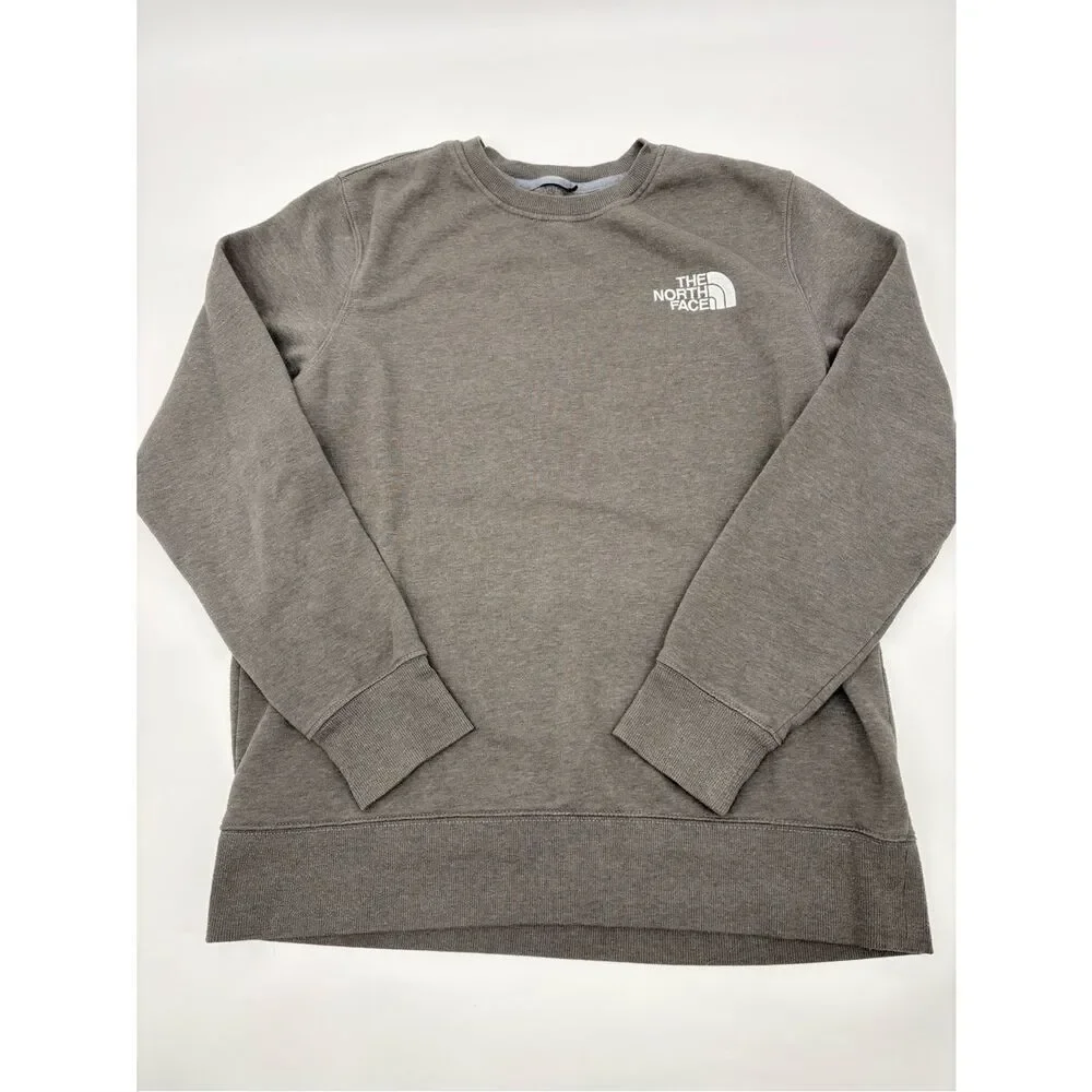 The North Face Men’s Grey Crewneck Sweatshirt with White Logo